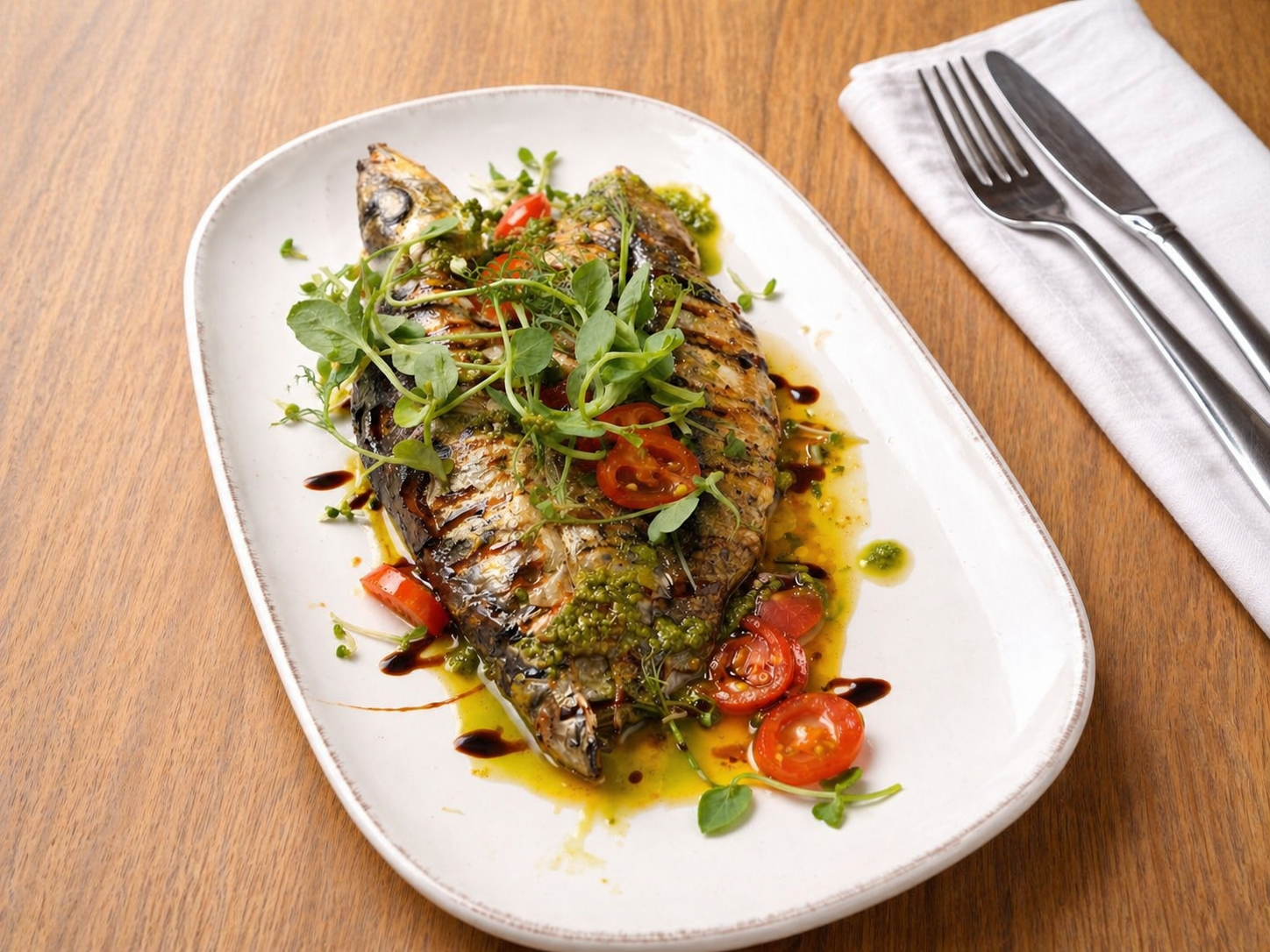 Grilled sardines